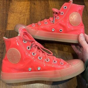 Converse Chuck Taylor All Star Patent Leather High Top Sneaker Strawberry Jam